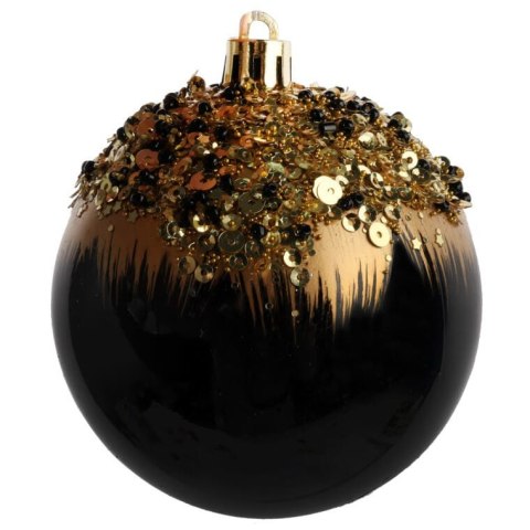 Bombki czarno-złote 8 cm nietłukące - komplet 3 szt.