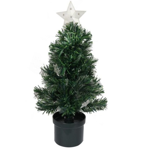 Choinka światłowodowa 60 cm z gwiazdkami - kolorowe światło