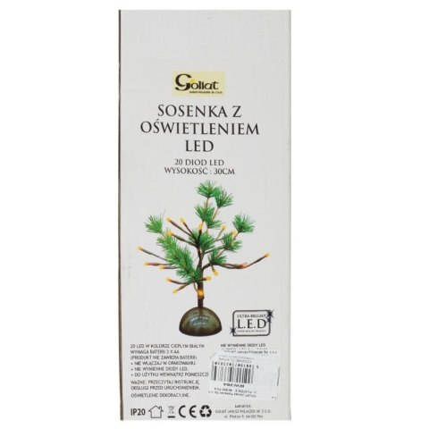 Drzewko świetlne LED 30 cm na baterie - modrzew