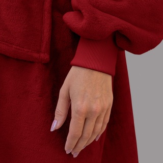 Koco-bluza Bluzair oversize z kapturem – bordowa 4w1