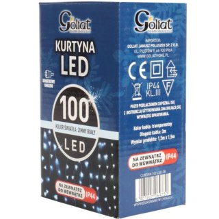 Kurtyna świetlna 100 LED 1,5×1,5 m - zimna biel
