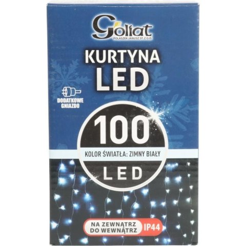 Kurtyna świetlna 100 LED 1,5×1,5 m - zimna biel