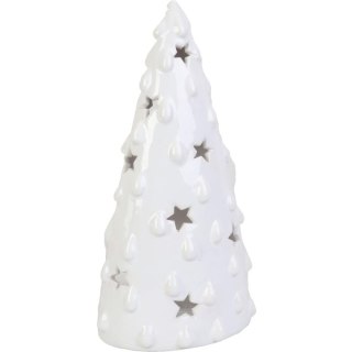 Lampion ceramiczny choinka na tealight - biały