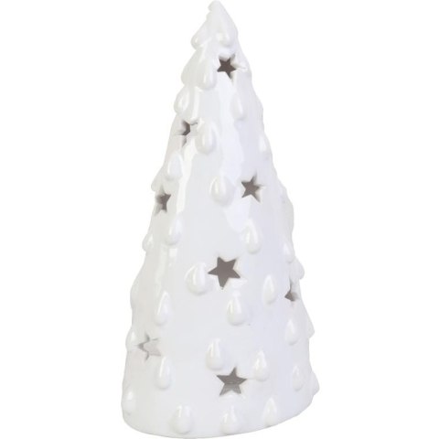 Lampion ceramiczny choinka na tealight - biały