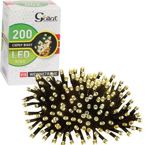 Lampki choinkowe 200 LED ciepła biel – do wnętrz