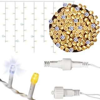 Lampki sople 300 LED 9 m z efektem flash - ciepła biel, IP44