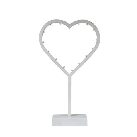Serce świetlne LED 38 cm na baterie - białe